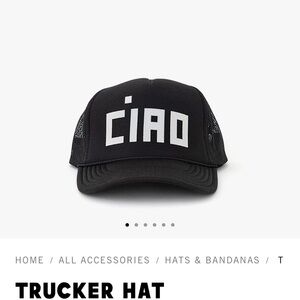 Clare V Black Mesh Trucker Hat